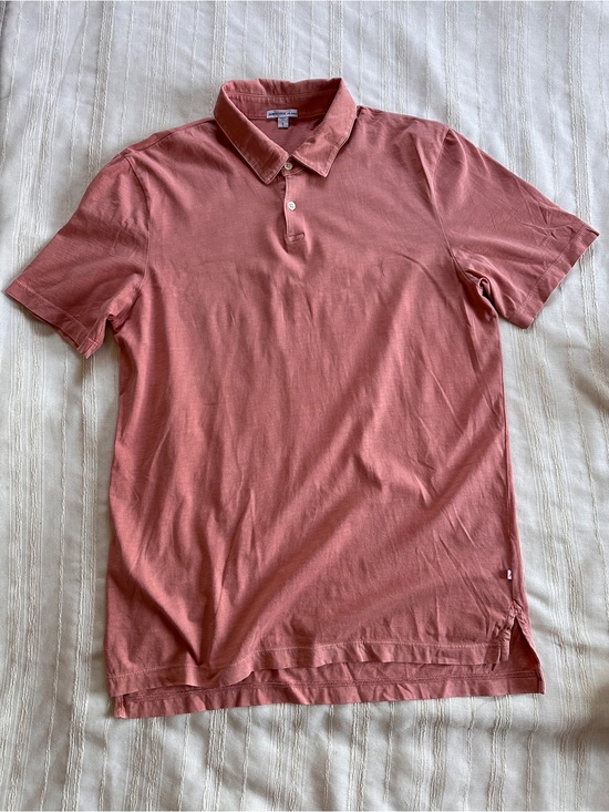 James Perse Other - JAMES PERSE Sueded Jersey Polo Shirt | Coral Mens 3